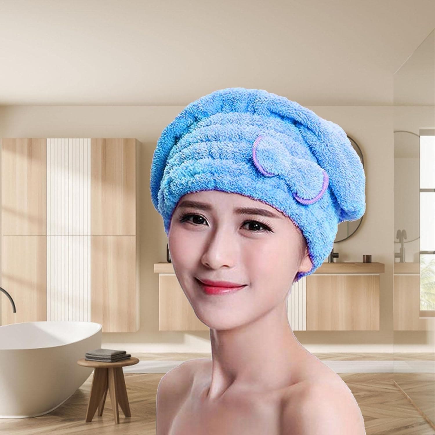 Microfiber Bowknot Towel Wrap, Quick Hair Drying Bath Towel, Spa Bowknot Wrap Towel Hat, Cap for Bath Bathroom, Comfortable Bath Spa Cap, Turban for Drying Curly Long Thick Hair, Highly Absorbent Hair Drying Towel Microfiber Bowknot Towel Wrap, Quick Hair Drying Bath Towel, Spa Bowknot Wrap Towel Hat, Cap for Bath Bathroom, Comfortable Bath Spa Cap, Turban for Drying Curly Long Thick Hair, Highly Absorbent Hair Drying Towel